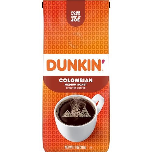 Dunkin' 100% Colombian Medium Roast Ground Coffee, 11 Ounces - Image 1