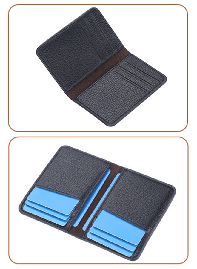 baellerry Ultra-Thin Card Holder For Men | Baellerry Multi-Card Holder In Pebbled Soft Leather | 8-Slot Compact Organizer | Rfid Protection | Slim Business Minimalist Design | Classic Black - Image 4