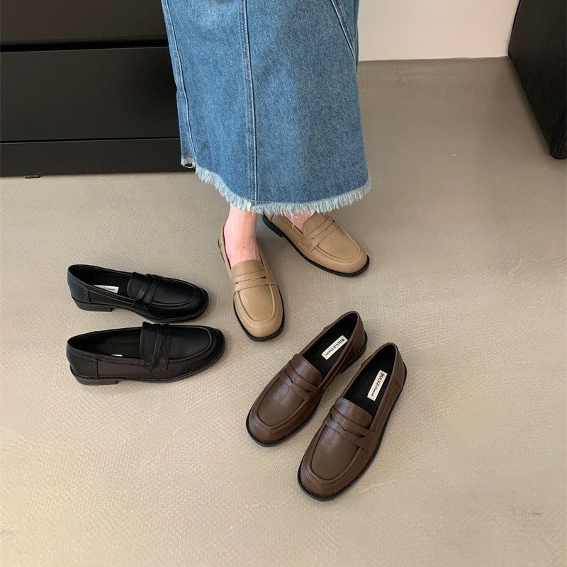 2026 Spring New Korean Style British Style Loafers French Retro Low Heel Single Shoes Women'S Deep Mouth Shoes Small Leather Shoes - Image 2