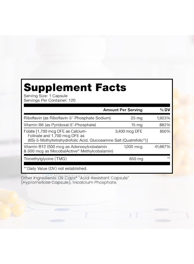 Pure Therapro Rx Methyl B Complete - 120 Vegetable Capsules | Optimal Methylation Support Supplement - Image 2