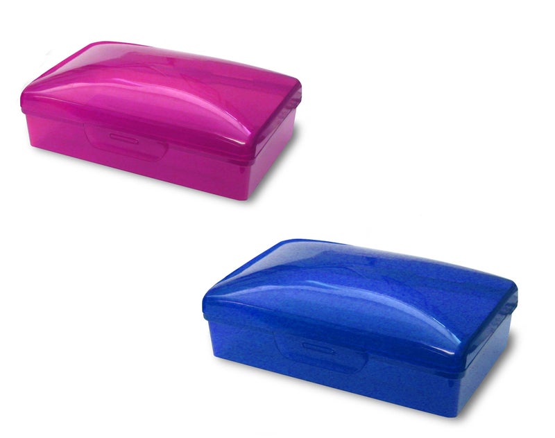 American Comb Soap Box With Lid  Pink & Blue  Set Of 2 - Image 2