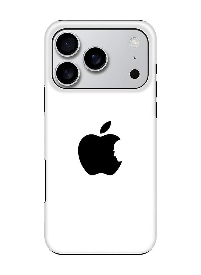 حافظة مغناطيسية قوية لجهاز iPhone 17 Pro، طبقتين هجين PC + TPU غلاف موبايل غير لامع - تفاح ستيف - أبيض