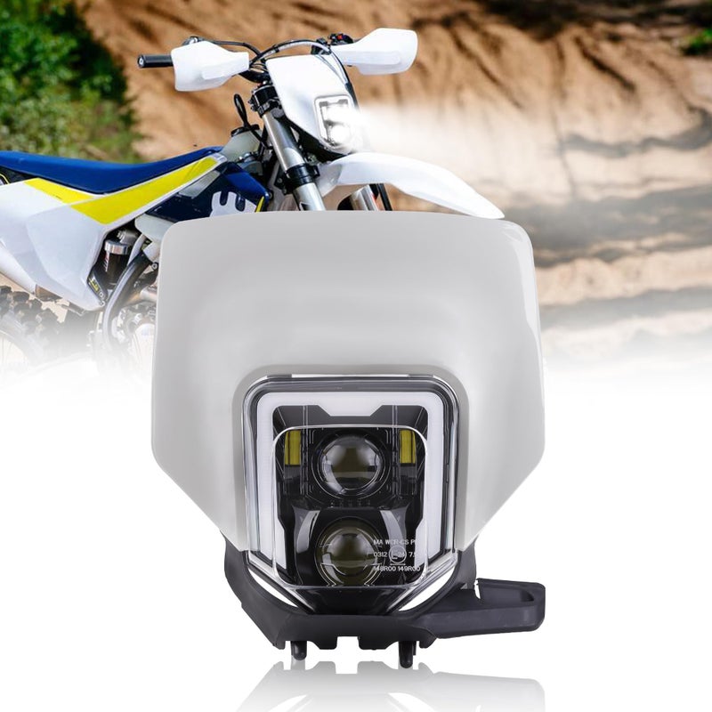 RAMJET4X4 LED Dirt Bike Headlight Motocross Headlamp wBezel Fit for 20172024 Husqvarna FE 250 350 450 501 701 TE150 250i 300i FC250 350 450 TX125 Enduro 701 DRL High Low Beam
