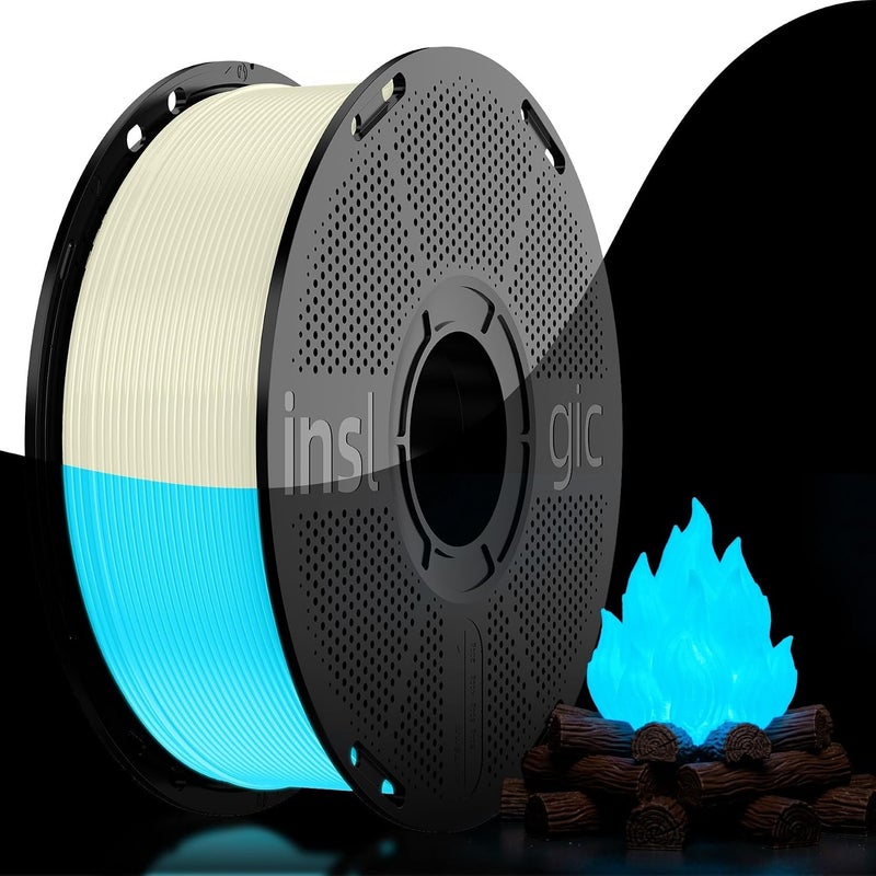 Hanging space save PLA Glow in The Dark Filament Blue Glow, Luminary 3D Printer Filament 1.75mm Dimensional Accuracy ±0.2mm, 1KG Reusable Spool Suitable For SUNLU, Bambu Lab Reinforced edge - Image 1