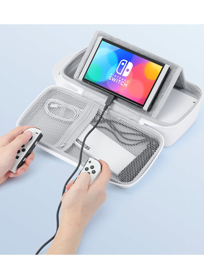 Carrying Case Compatible with Switch & Switch Console White Protective Hard Travel Case Shell Pouch  - Image 2