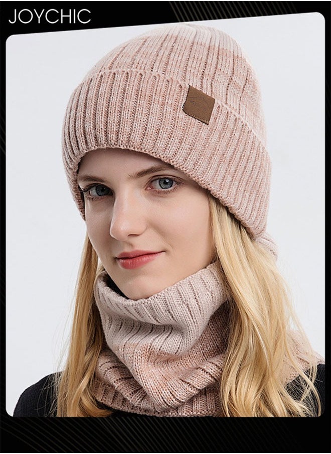 Joychic - 2pcs Autumn and Winter Warm Windproof Hat Scarf Set for Women - Image 1