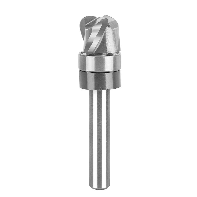 SpeTool Bowl and Tray Router Bit 1/4" Shank, 1/2" Dia 1/4" Radius 3/8" Height, 3-Flute Solid Carbide Pattern Flush Trim Router Bit, Round Nose for Wood Dish Bowl Carving - Image 1