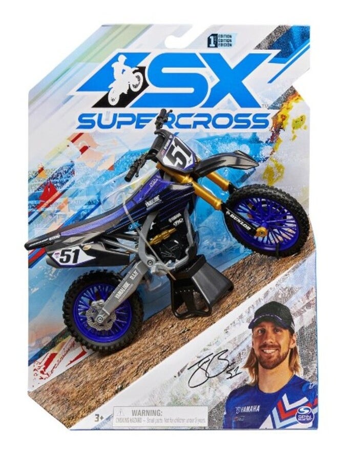 سبن ماستر دراجة نارية SX Supercross Die Cast 1:10 - قطعة واحدة فقط، متنوعة / قد يختلف الطراز/اللون  - Image 1
