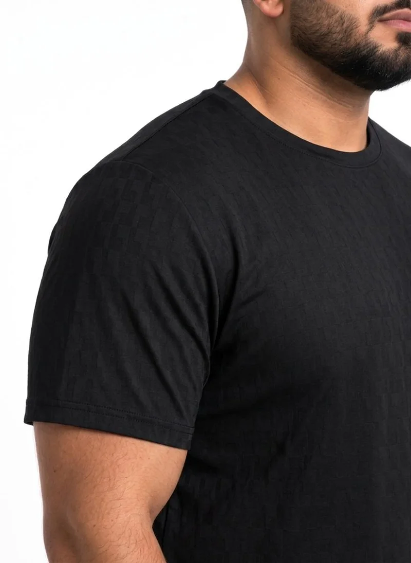 Abitos black Checkmate Crusher Training Plus Size UltraLight Tshirt Blackout for Men | Best Price UAE