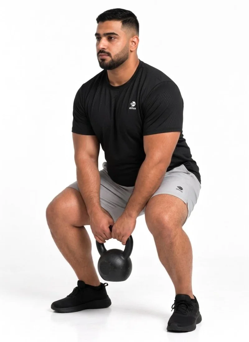 Abitos black Checkmate Crusher Training Plus Size UltraLight Tshirt Blackout for Men | Best Price UAE