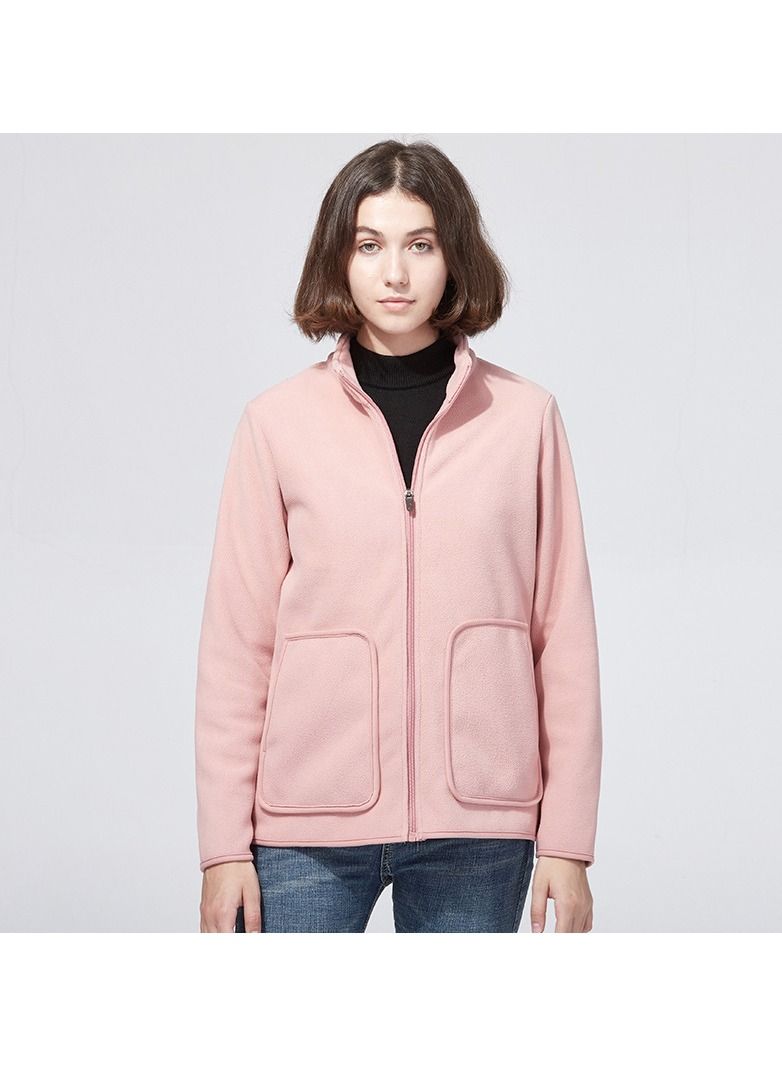 Loquat Outdoor Plush Cardigan Mock Neck Overcoat 
