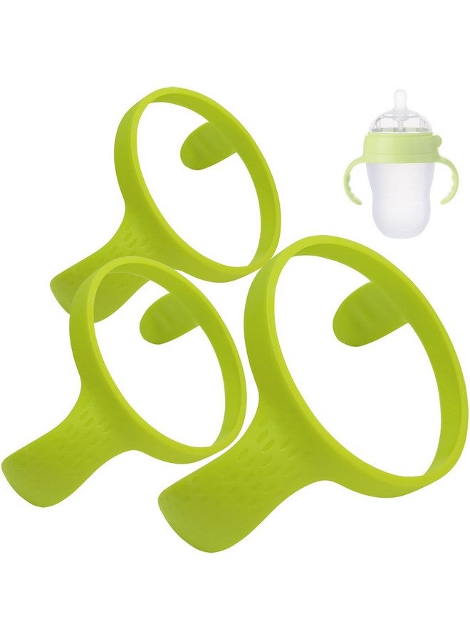 ROMIRUS Baby Bottle Handle Grip Compatible with Comotomo 5 Ounce and 8 Ounce Silicone Bottles, 3 Pack, Green - Image 1