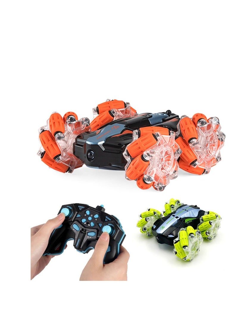null - RC Car Gesture Sensing, RC Stunt Car Double Sided, 360° Rotating 4WD Offroad , Hand Gesture Controlled RC Car With Headlights RGB LED Music 2.4GHz Remote Control , Toy For Kids Boys - Image 1
