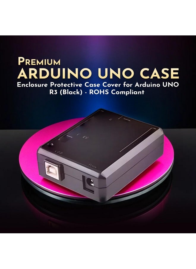 Sb Components SB Arduino Uno R3 Enclosure case Box - Black Plastic  - Image 3