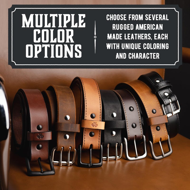 Main Street Forge American Made Mens Belts for Jeans | Leather Belts for Men | Brown Belt Men Size 32 - Image 2