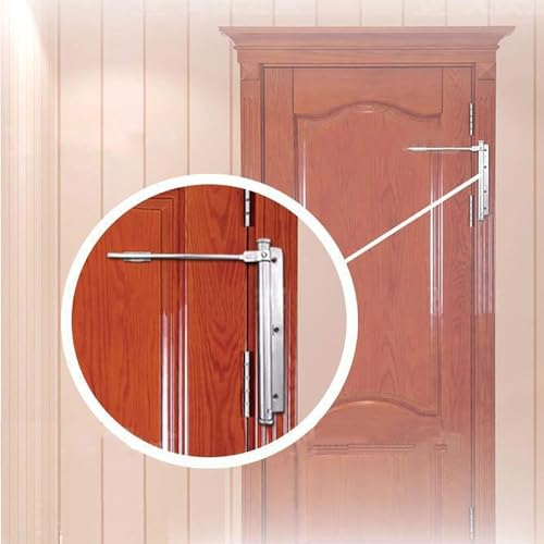 Delzon Automatic Door Closer, Spring Loaded Door Closer, Gate Doors Stainless Steel Spring Door Closer, with Allen Key and Screws, for Automatic Door Closing - Image 4