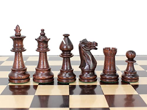 House of Chess Victorian Staunton Ringy Rose Wood Chess Set 14 x 14 Inches Wooden Folding Chess Board with Algebraic Notation Wooden Chess Pieces with King Height 3 Inches 2 Extra Queens - Image 5