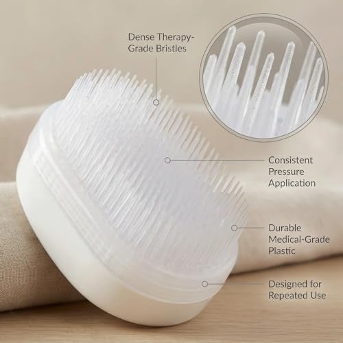 Clipper Mill Clippermill Wilbarger Therapressure Manual Brush Body,Head Massager Body Massager for The Wilbarger Protocol Therapy for Muscle Therapy, White - Image 3