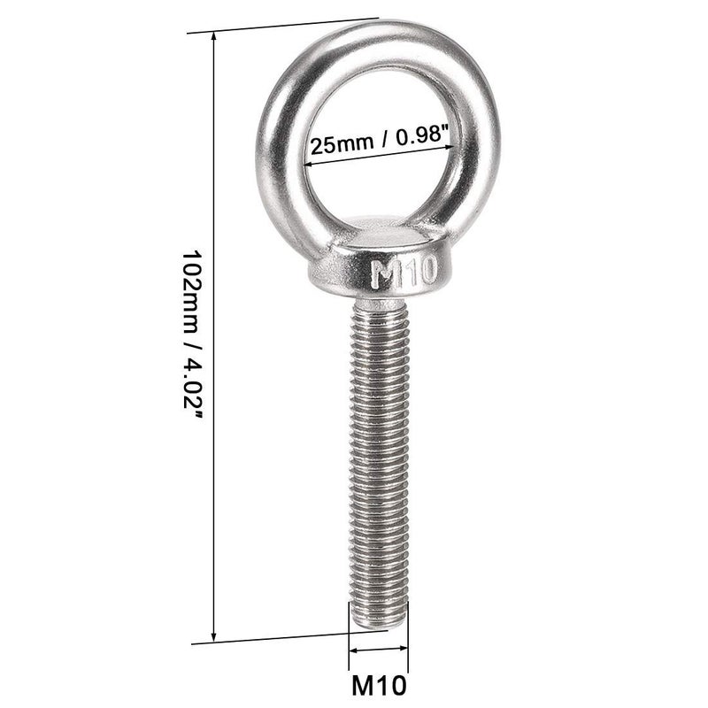 5 Pack M10x60mm 304 Stainless Steel Female Thread Lifting Eye Bolt for Hanging - Image 4