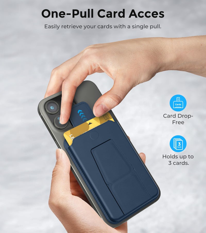 ArtsEvo Magnetic Wallet with Stand and Finger Loop, Up to 3,000g Magnet Strength, Compatible with iPhone Magnetic Wallet for iPhone 17/16/15/14/13/12 Series (Not for 13/12 Mini). Max 3 Card Holder - Image 4