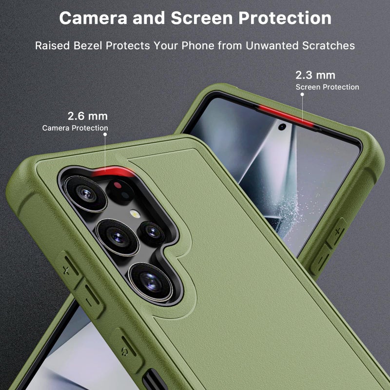 M MYBAT PRO Maverick Series for Samsung Galaxy S25 Ultra Case with Belt Clip Holster, 6.9 inch, Heavy Duty Military Grade Drop Protective Case w 360Â° Rotating Stand (No Screen Protector) Army Green - Image 4