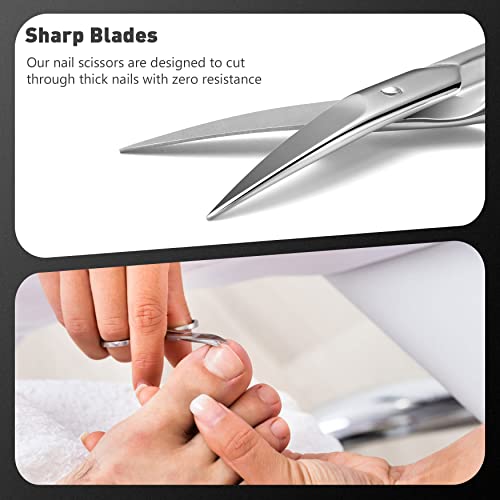 BEZOX Nail Scissors with Sharp Curved Blade - Nail Maintenance Toenail and Fingernail Scissor with Ergonomic Design for Men & Women - Image 3