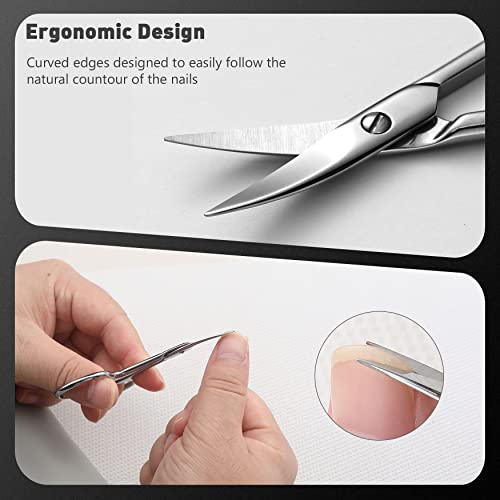 BEZOX Nail Scissors with Sharp Curved Blade - Nail Maintenance Toenail and Fingernail Scissor with Ergonomic Design for Men & Women - Image 4