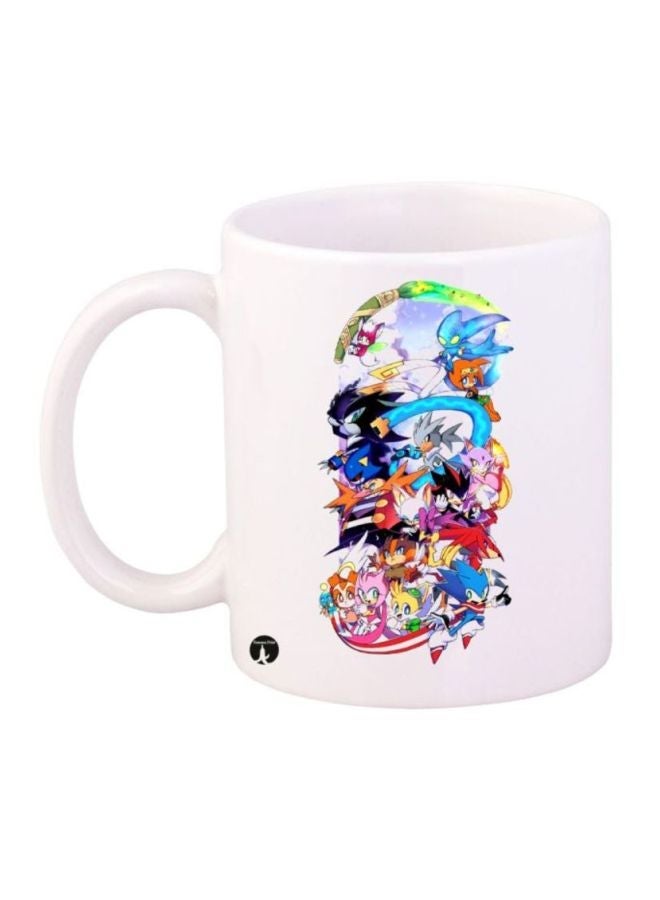 RYN Sonic Video Game Printed Coffee Mug Blue/Red/Yellow