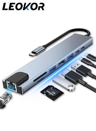 USB C HUB Docking Station,8-in-1 USB C Adapter with 4K HDMI,Compatible Air USB C Laptop and Other Type C Devices - pzsku/Z9252EF1C0A3081ADC922Z/45/1741052415/b56bad8d-0e0a-45c6-9a03-0610dcb20e0c