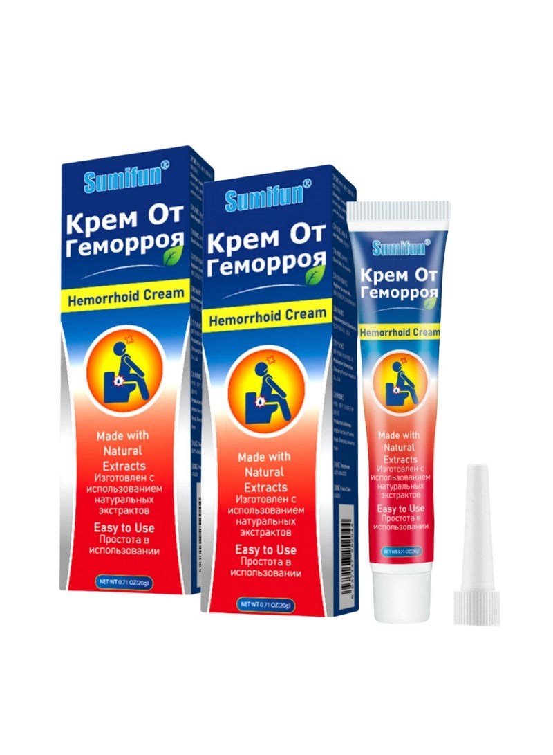 Sumifun 2-PACK Hemorrhoid Cream, Antibacterial Cream - Chinese Herbal Hemorrhoids Cream Hemorrhoid Symptom Ointment 20g*2 - Image 1