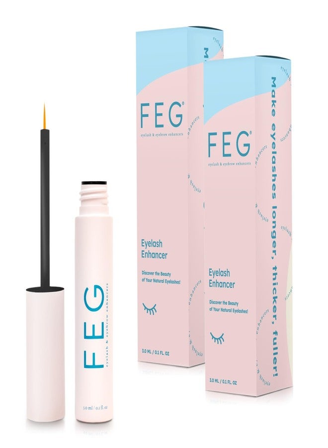 FEG Eyelash Enhancer Rapid Eyelash Growth Serum with Natural Ingredients | Lash Serum for Growing Naturally Thick, Full, and Long Eyelashes | Stimulates Natural Eyelash Growth | 2-Pack of 3ml Tubes - Image 1