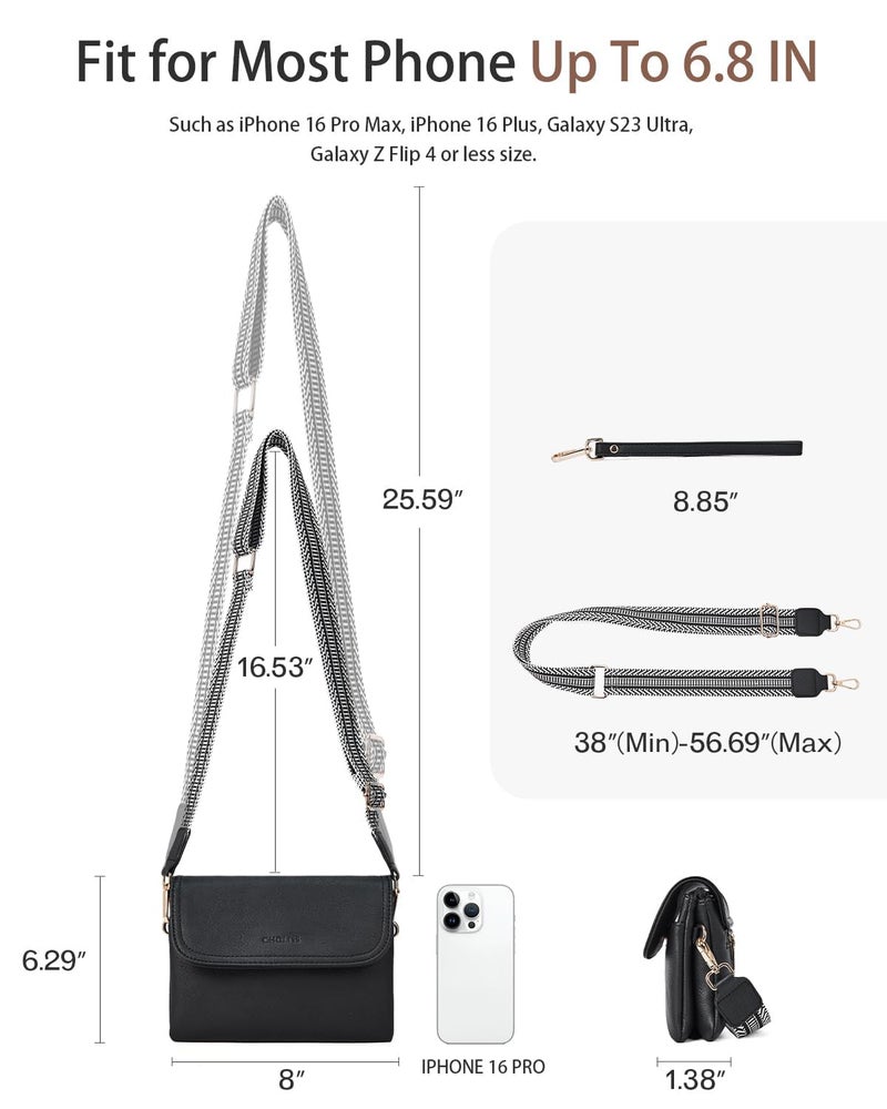 CHOLISS Small Crossbody Bags for Women, Vegan Leather Cell Phone Purse, Mini Travel Purse with Adjustable Strap Womens Gifts - Image 5