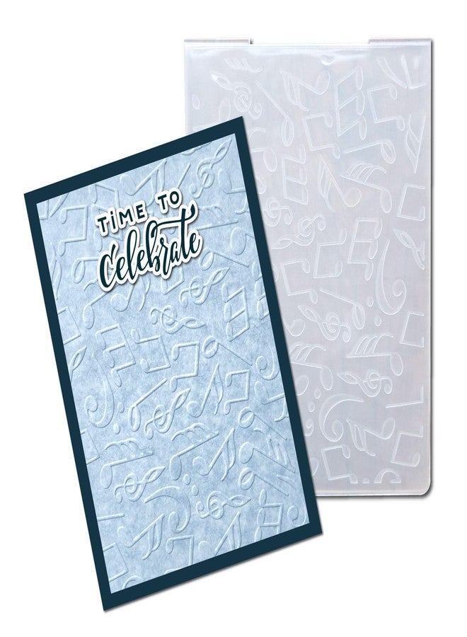 Arbuya Music Notes Plastic Embossing Folder for Scrapbook DIY Album Card Tool Plastic Template Folders-AFD036 - Image 1