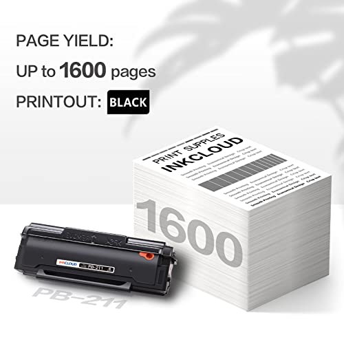 INKCLOUD PB-211 PB-211 EV Black Toner Cartridge Compatible with Pantum P2200, P2500W, P2502W, M6500NW, M6550NW, M6552NW, M6600NW, M6602NW Series Printers, Yeilds up to 1600 Pages,1Pack… - Image 2