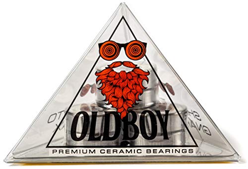 Oldboy Ceramic Skateboard Bearings - Set of 8, Longboards, Inline Skates, Rollerblades, Super Lube Ball Bearings, Skateboard Accessories (608RS ZrO2 at 8 x22 x7 mm) (Ceramic) - Image 1