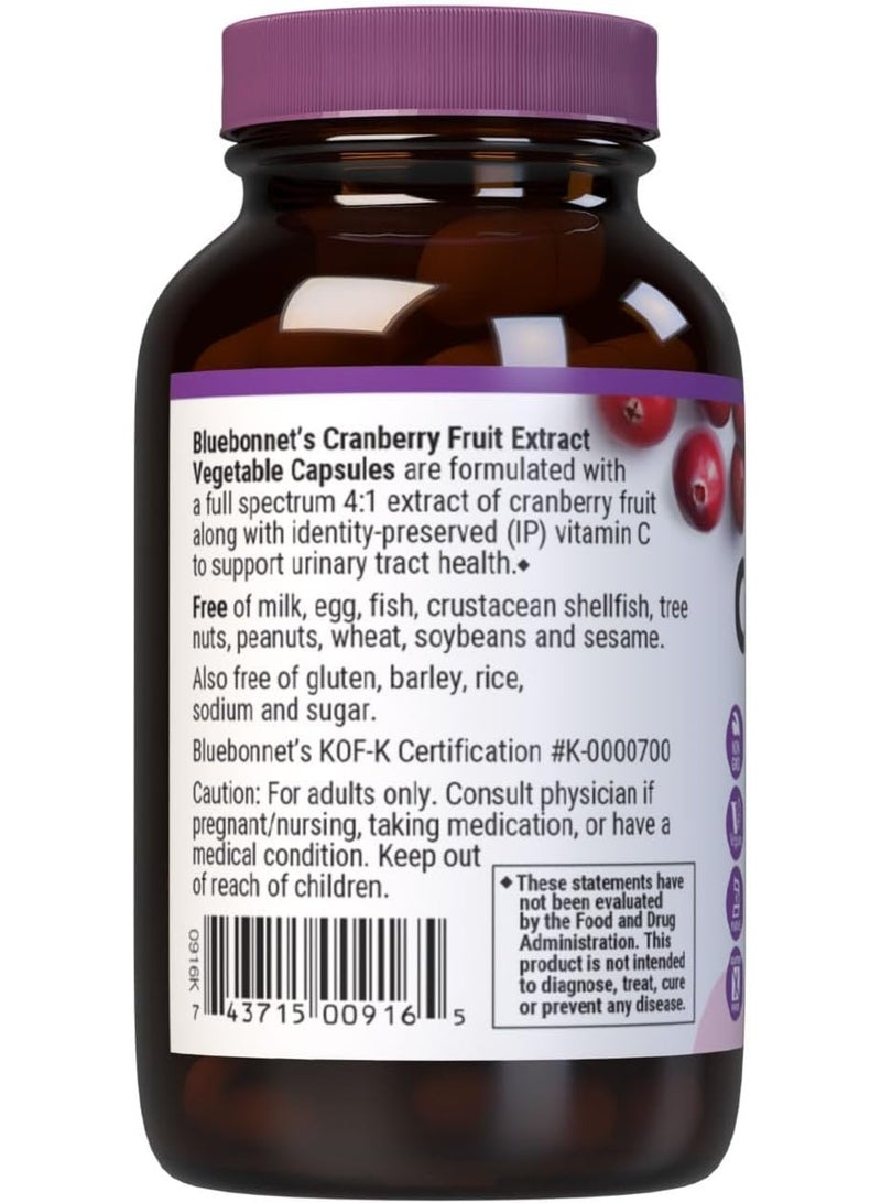 Bluebonnet Cranberry Fruit Extract – 500 mg, Vegan, Urinary Tract & Antioxidant Support, 60 Capsules - Image 3