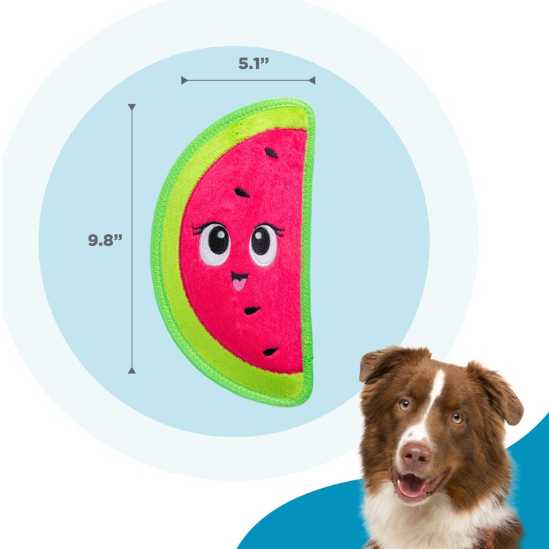 Outward Hound Tough Skinz Durable Squeaky Dog Toy with Two Tough Layers, Watermelon, Red, Medium - Image 5