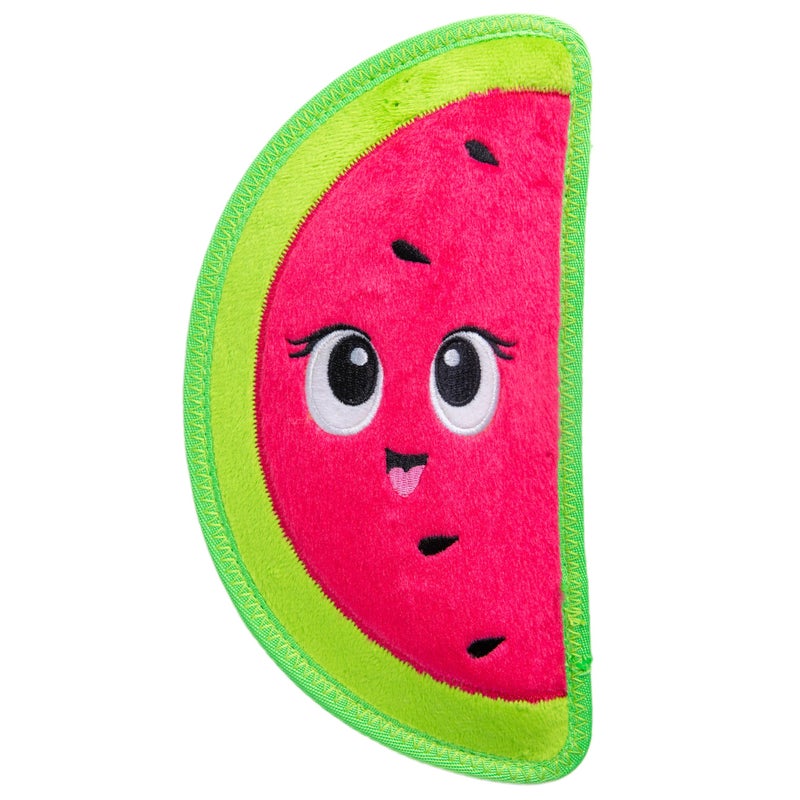 Outward Hound Tough Skinz Durable Squeaky Dog Toy with Two Tough Layers, Watermelon, Red, Medium - Image 1