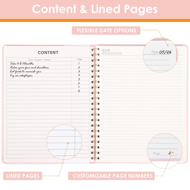 LABUK Spiral Notebook 8.5 x 11, A4 Hardcover Notebooks for Women, 55 Sheets 110 Pages Large Journal for Work, School, (Pink) - Image 5