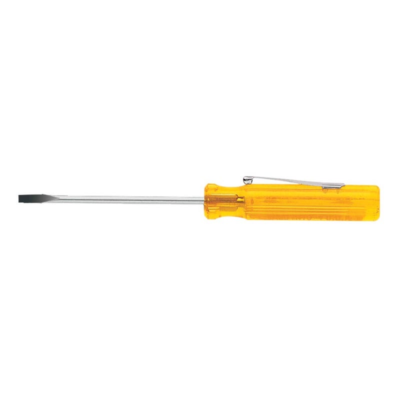 Klein Tools A1312 18Inch Flat Head Screwdriver with Keystone Tip Made in USA Pocket Clip 2Inch Round Shank and Comfordome Handle