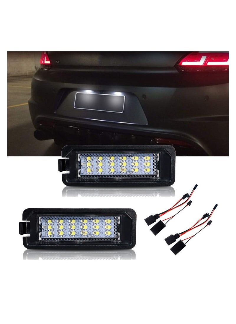 SYOSI 18 SMD LED License Light Lamps,2PCS LED License Plate Light Lamps SMD LED Number Plate Illumination Car License Plate LED Lights for VW Golf MK4 MK5 MK6 Passat Polo CC Eos Scirocco  License Plates  - Image 1