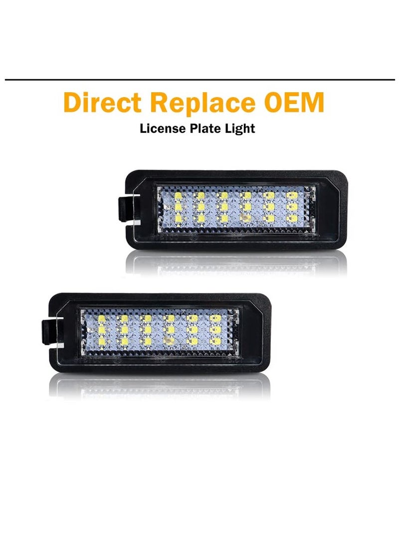 SYOSI 18 SMD LED License Light Lamps,2PCS LED License Plate Light Lamps SMD LED Number Plate Illumination Car License Plate LED Lights for VW Golf MK4 MK5 MK6 Passat Polo CC Eos Scirocco  License Plates  - Image 5