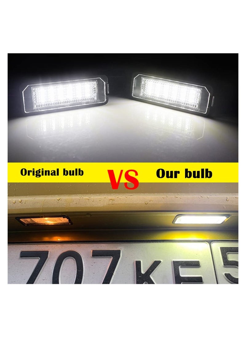 SYOSI 18 SMD LED License Light Lamps,2PCS LED License Plate Light Lamps SMD LED Number Plate Illumination Car License Plate LED Lights for VW Golf MK4 MK5 MK6 Passat Polo CC Eos Scirocco  License Plates  - Image 2