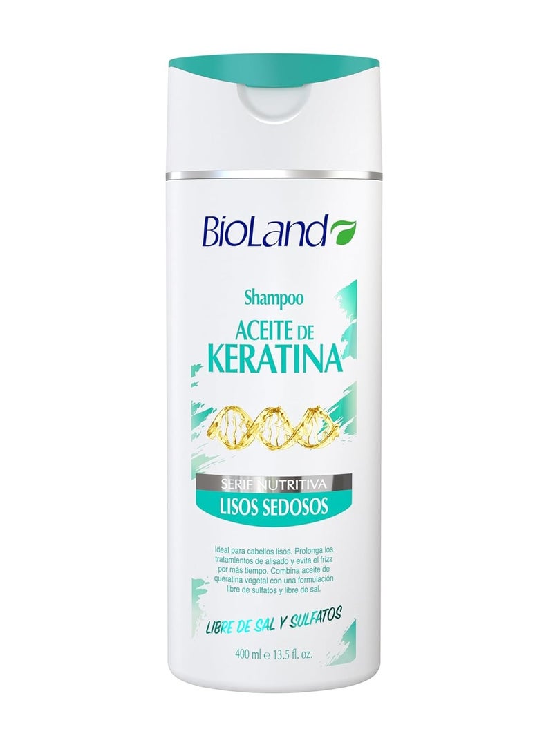 Bioland Keratin Oil Shampoo - Ultra Concentrated Shampoo for Treated & Straight Hair - 13.53 fl oz (400mL)  - Image 1