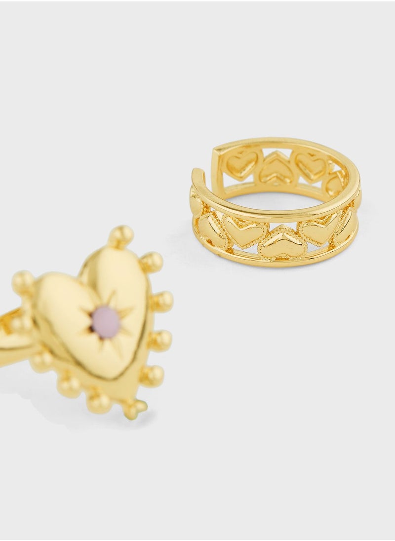 Ginger - 2 Pack Heart Ring - Image 1