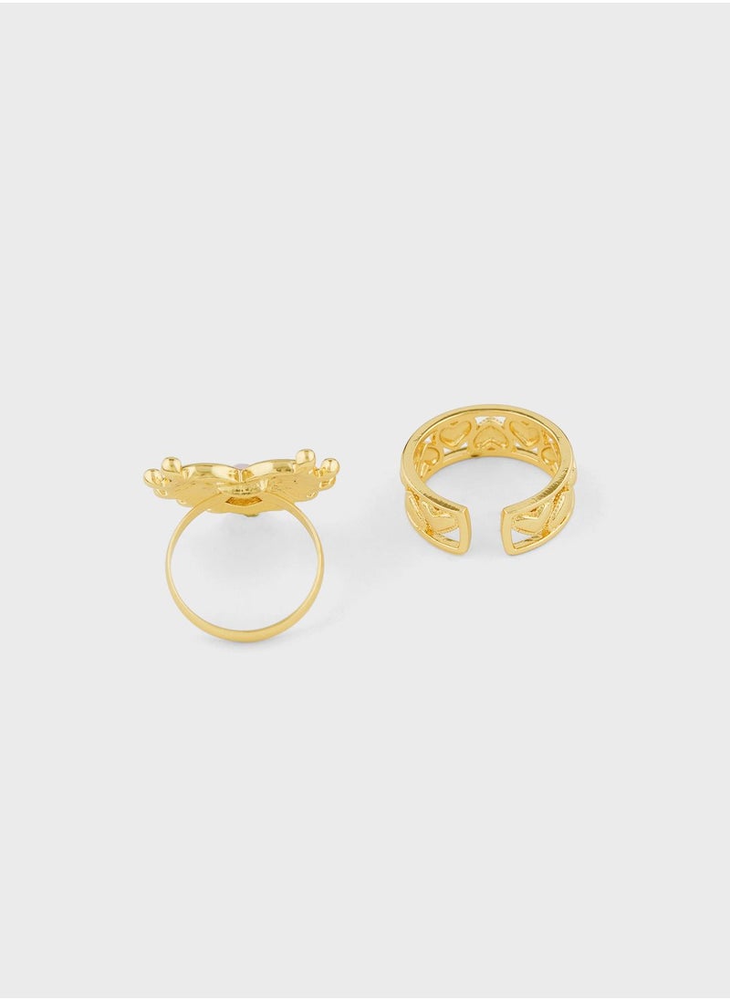 Ginger - 2 Pack Heart Ring - Image 1