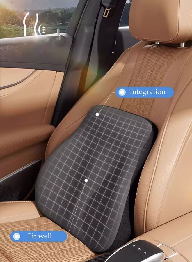 DUNISO Lumbar Support Pillow and Car Headrest Neck Pillow Set Memory Foam Car Headrest Pillows Cars Seat Head Lumbar Cushion Car Seat Pillow Comfortable Neck Pillow Multi-use Lumbar Support Pillow Cars Seat for Car, Office Chair and Home Chair - Image 3