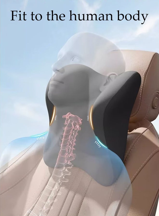 DUNISO Lumbar Support Pillow and Car Headrest Neck Pillow Set Memory Foam Car Headrest Pillows Cars Seat Head Lumbar Cushion Car Seat Pillow Comfortable Neck Pillow Multi-use Lumbar Support Pillow Cars Seat for Car, Office Chair and Home Chair - Image 5