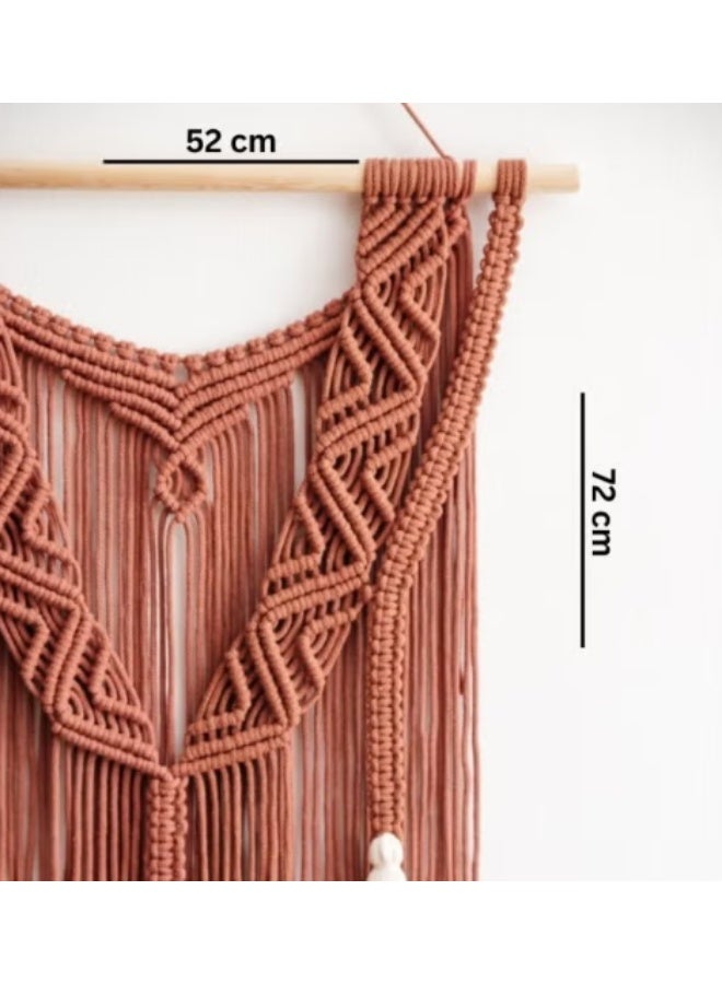 Antikiano Macrame Pattern Wall - Hanging Handmade- 52X72 CM - Image 2