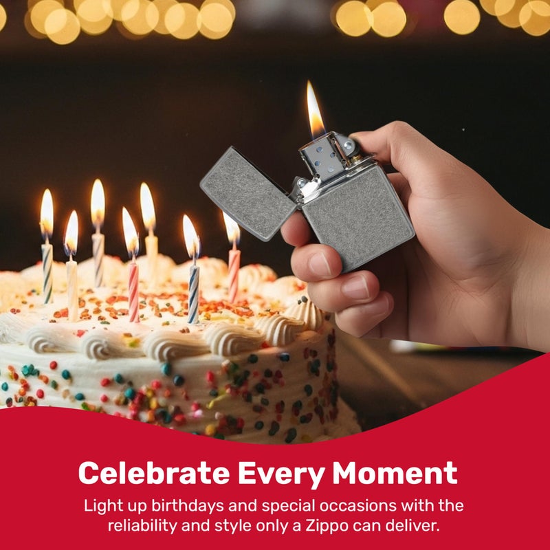 Zippo ولاعة جيبو الفضية القديمة - ولاعة معدنية مقاومة للرياح وقابلة لإعادة التعبئة - ولاعات جيب للاستخدام اليومي - ولاعات فاخرة مصنوعة في الولايات المتحدة - Image 2